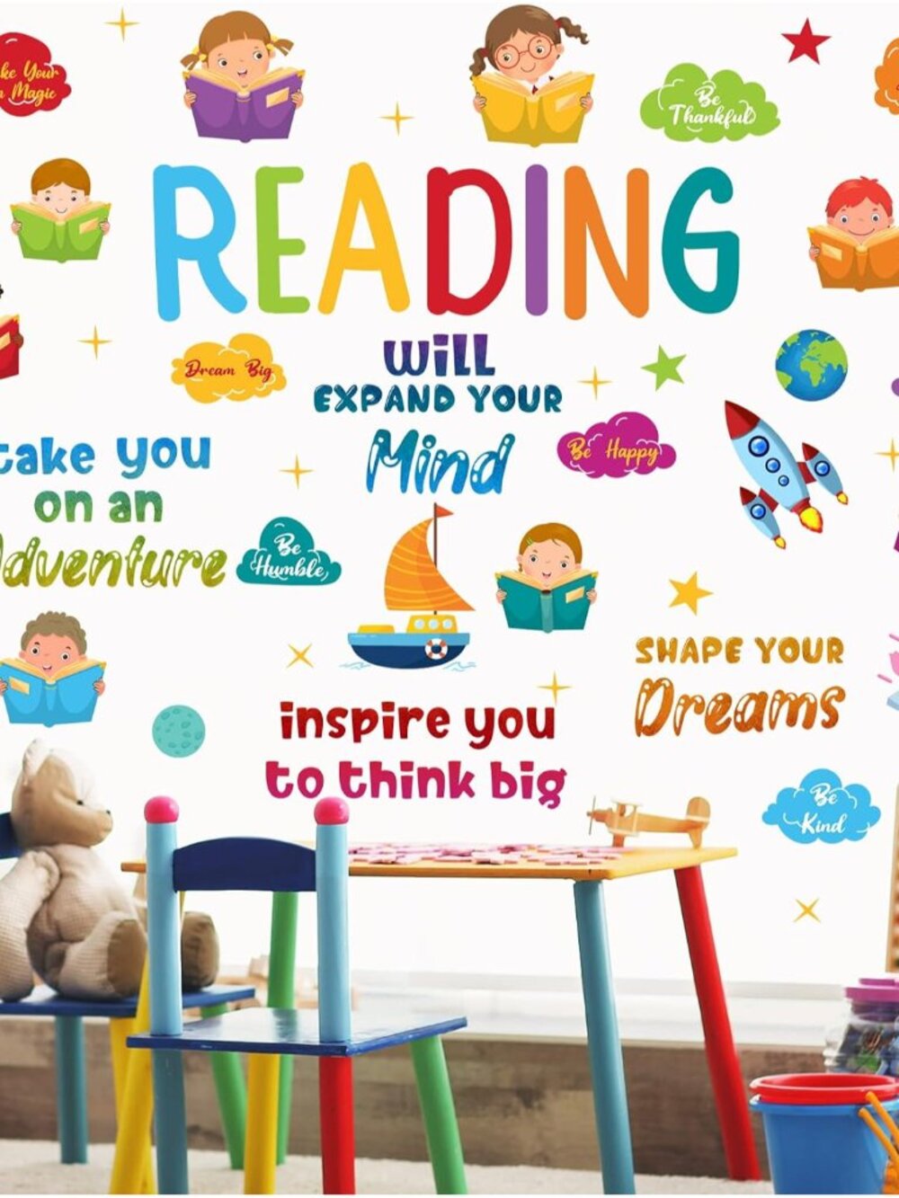 Reading Wall Decals for Classroom Kids,Inspirational